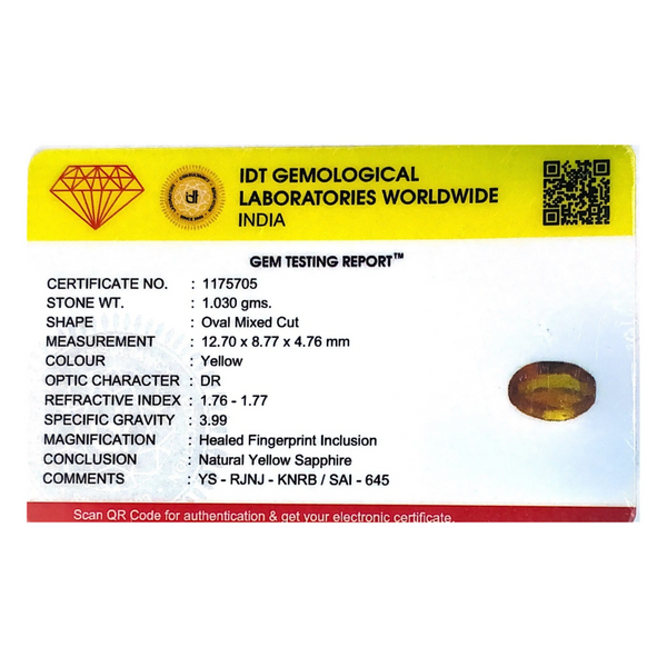 Yellow Sapphire - 5.15 Carat
