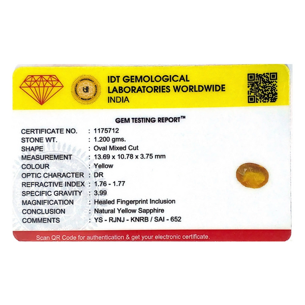 Yellow Sapphire - 6 Carat