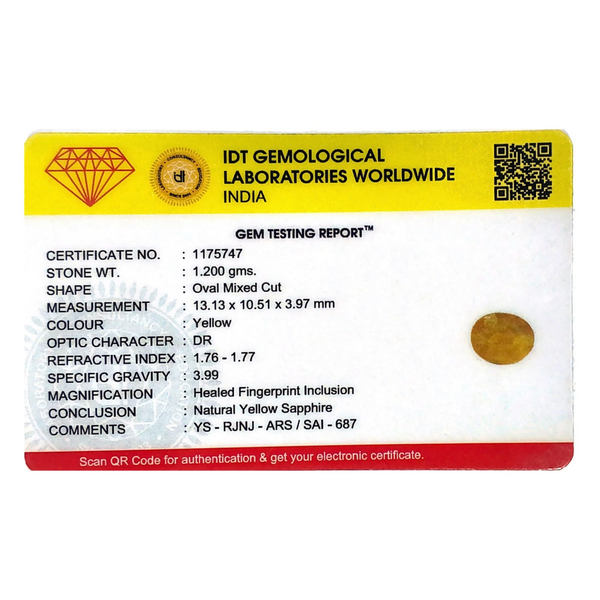 Yellow Sapphire - 6 Carat