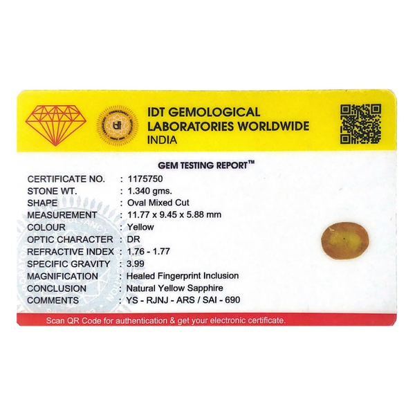 Yellow Sapphire - 6.7 Carat