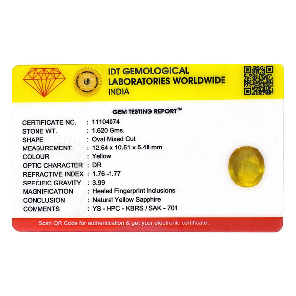 Yellow Sapphire - 8.1 Carat
