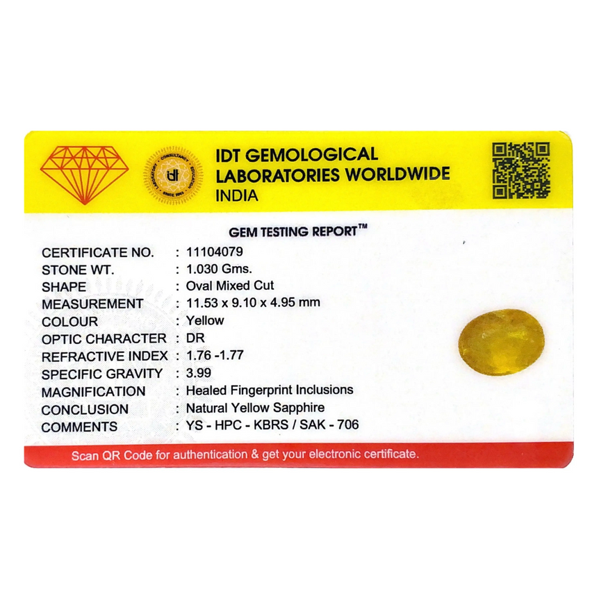 Yellow Sapphire - 5.15 Carat
