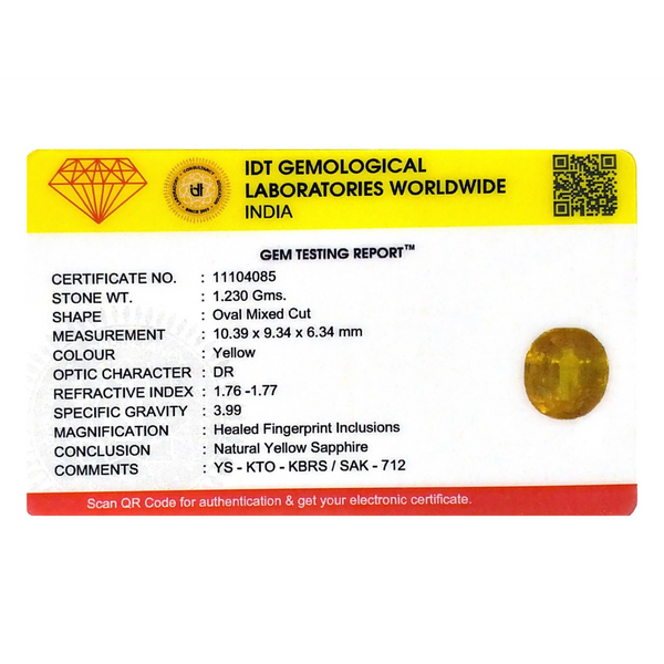 Yellow Sapphire - 6.15 Carat