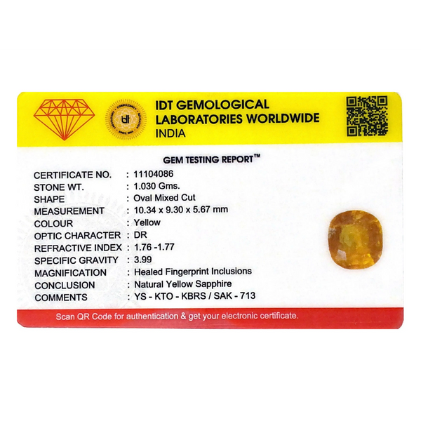 Yellow Sapphire - 5.15 Carat