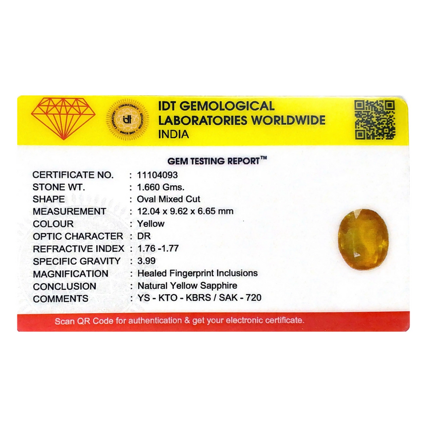 Yellow Sapphire - 8.3 Carat