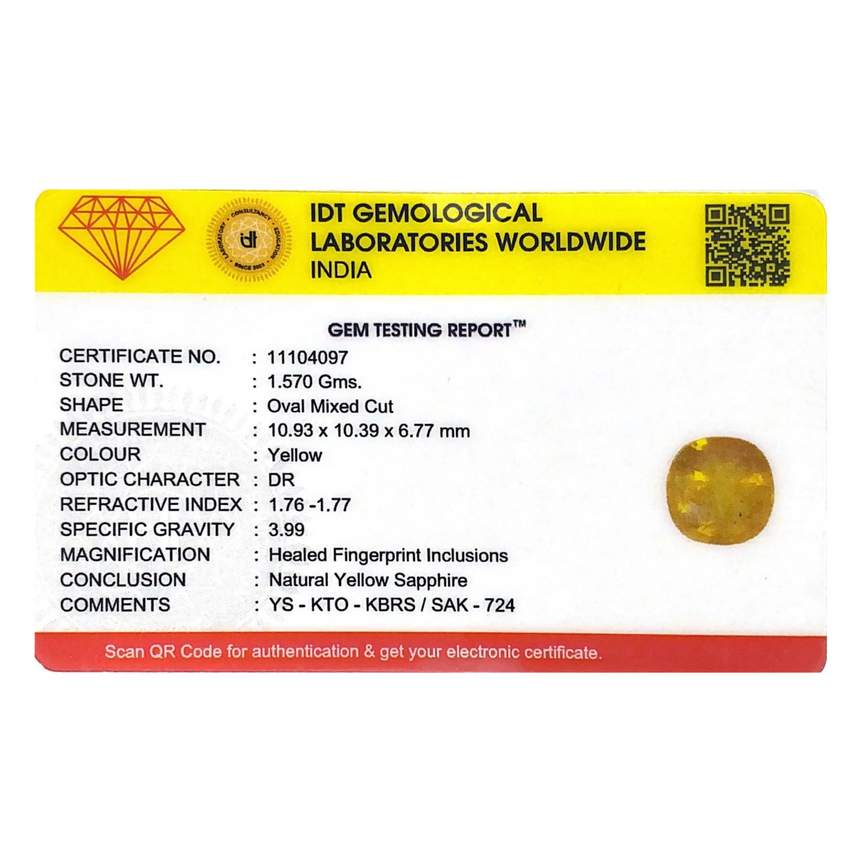 Yellow Sapphire - 7.85 Carat