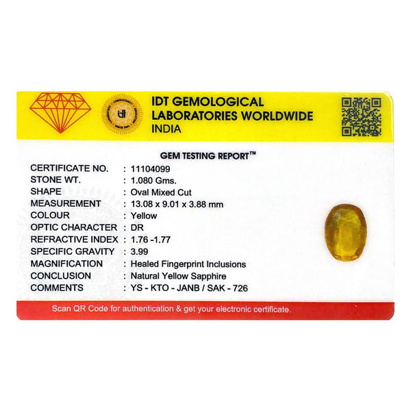 Yellow Sapphire - 5.4 Carat