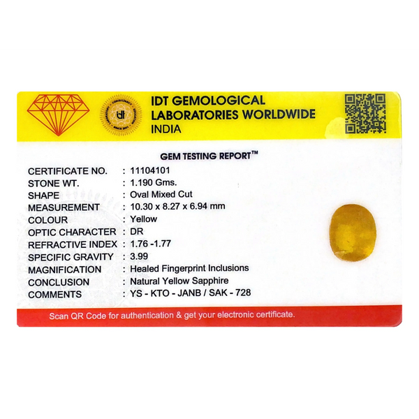 Yellow Sapphire - 5.95 Carat