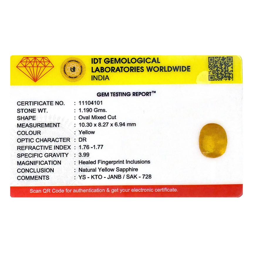 Yellow Sapphire - 5.95 Carat