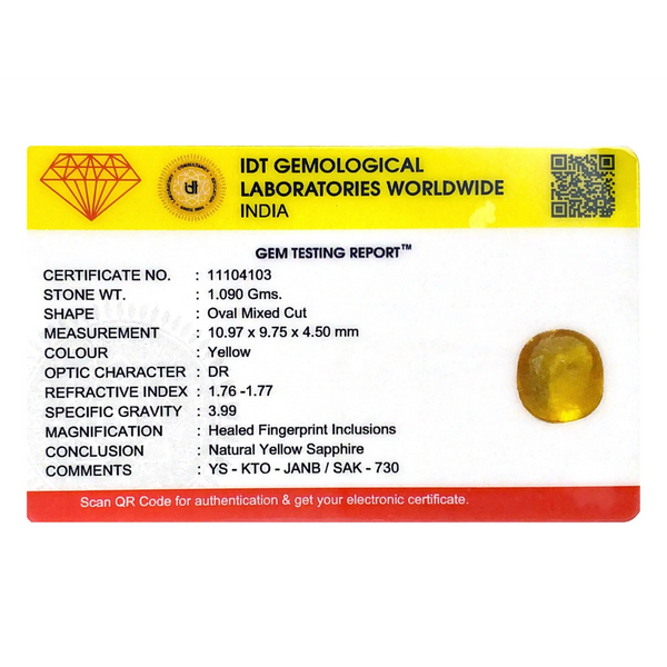 Yellow Sapphire - 5.45 Carat
