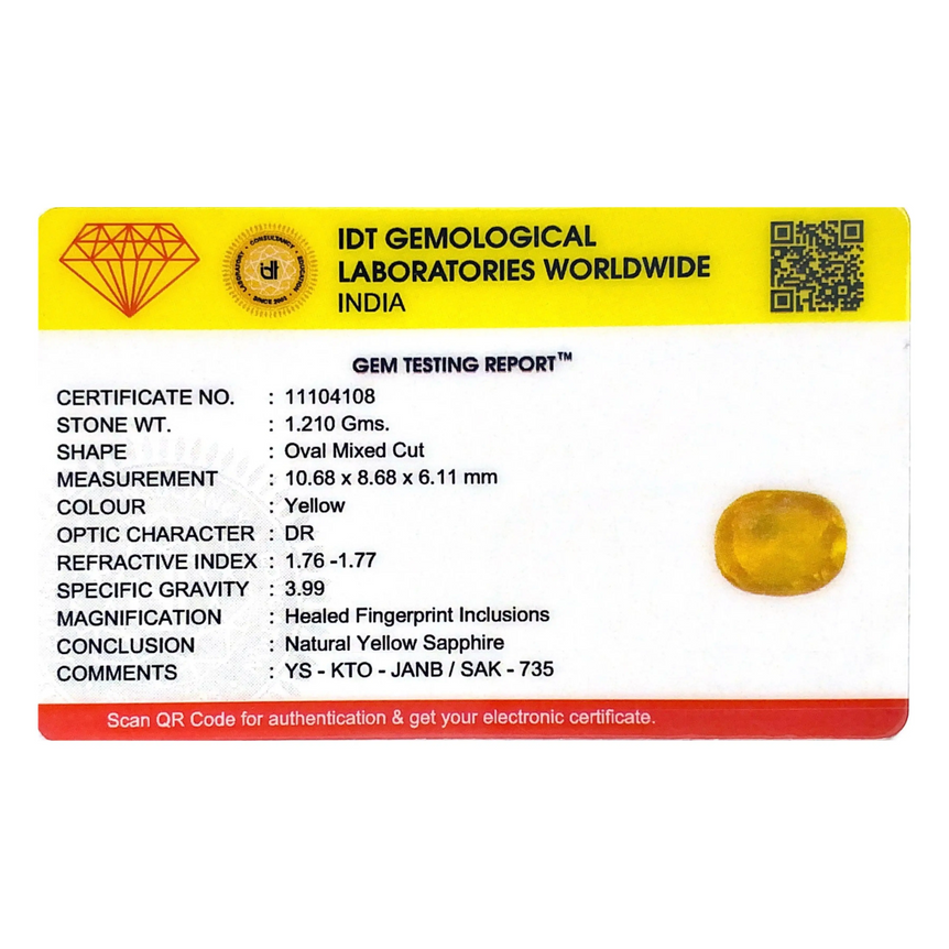 Yellow Sapphire - 6.05 Carat