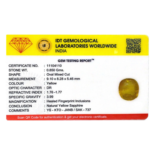 Yellow Sapphire - 4.25 Carat