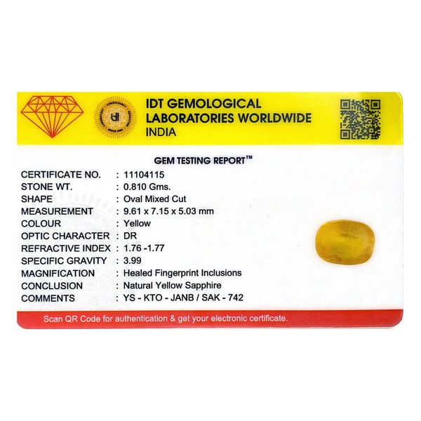 Yellow Sapphire - 4.05 Carat