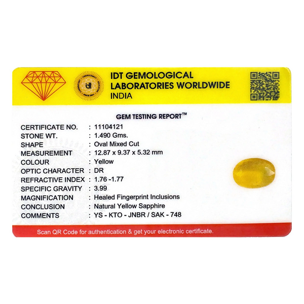 Yellow Sapphire - 7.45 Carat