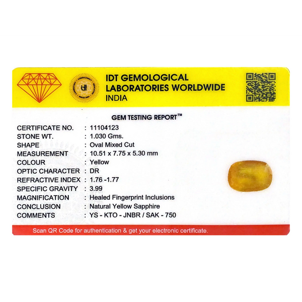 Yellow Sapphire - 5.15 Carat