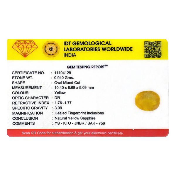 Yellow Sapphire - 4.7 Carat