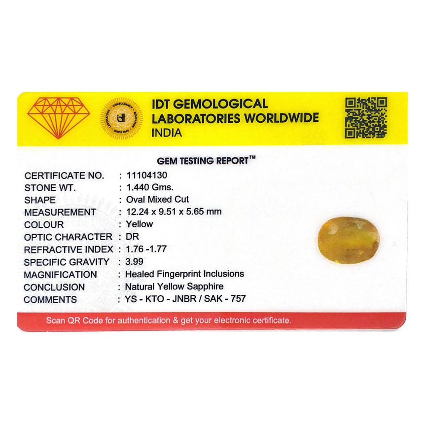 Yellow Sapphire - 7.2 Carat