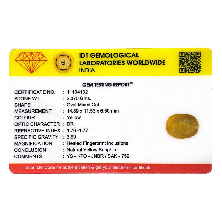Yellow Sapphire - 11.85 Carat