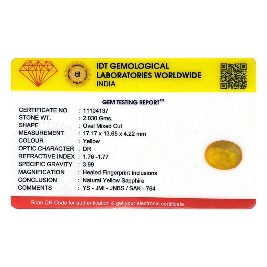 Yellow Sapphire - 10.15 Carat