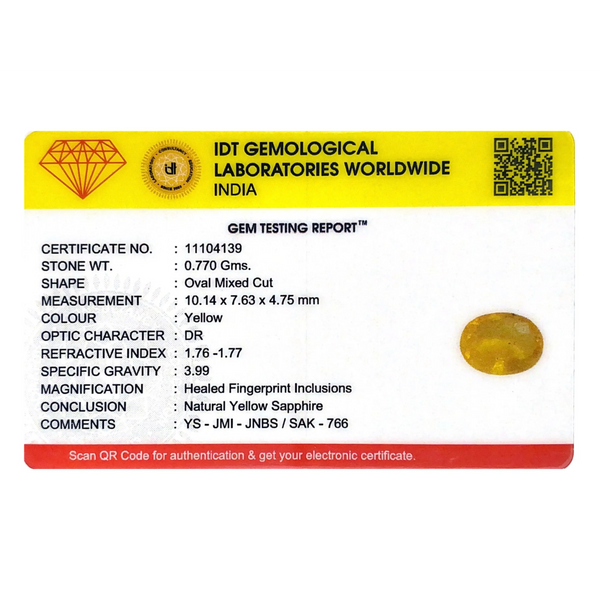 Yellow Sapphire - 3.85 Carat