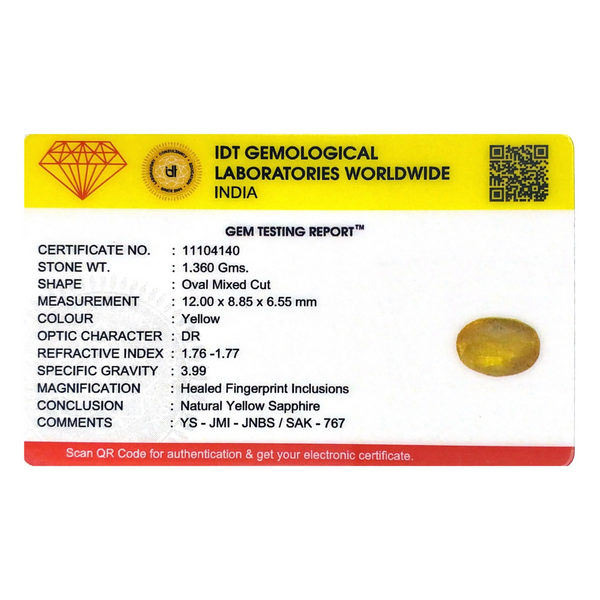 Yellow Sapphire - 6.8 Carat