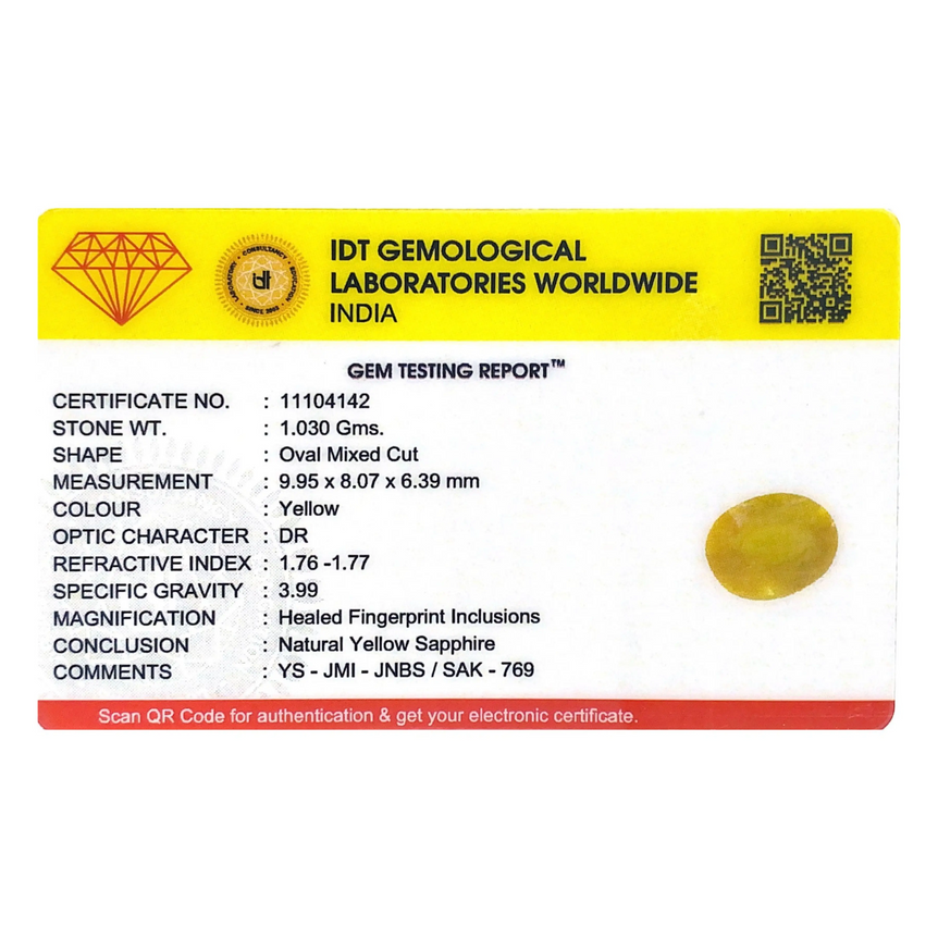 Yellow Sapphire - 5.15 Carat