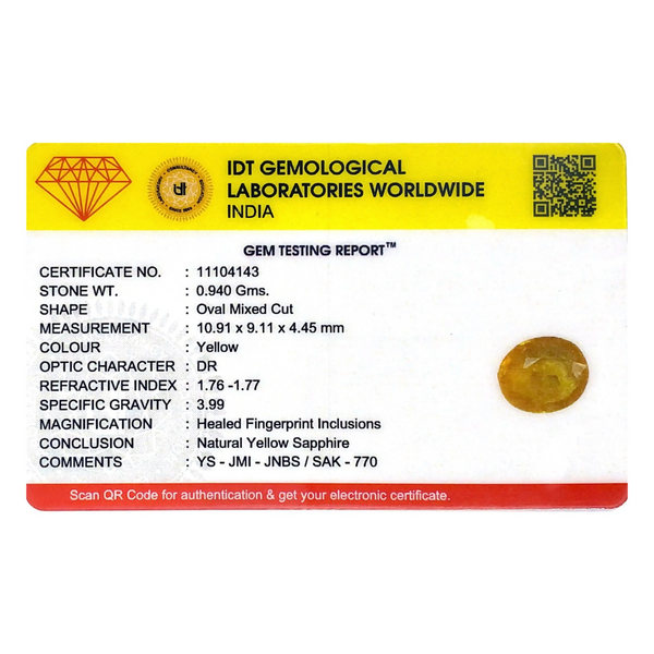 Yellow Sapphire - 4.7 Carat