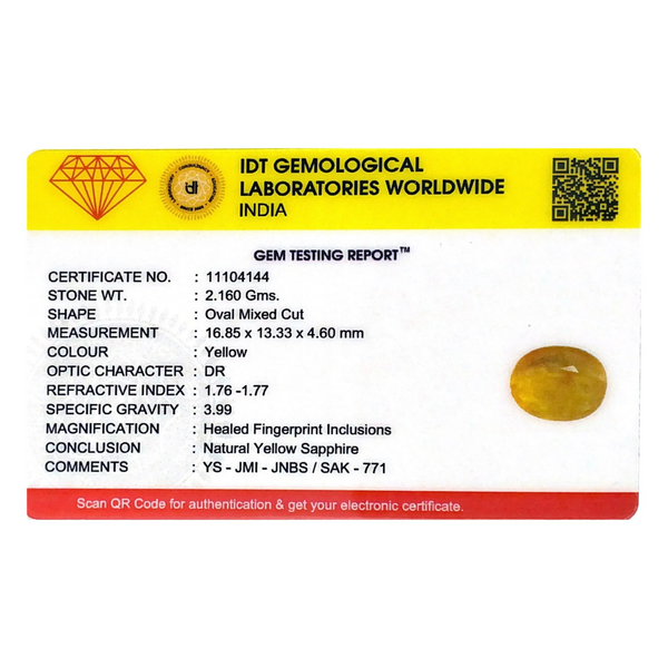 Yellow Sapphire - 5.5 Carat