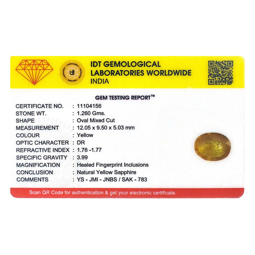 Yellow Sapphire - 6.3 Carat