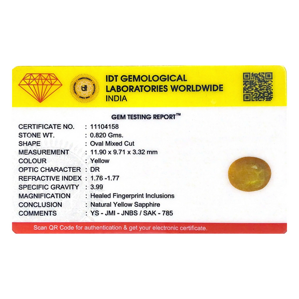 Yellow Sapphire - 4.1 Carat