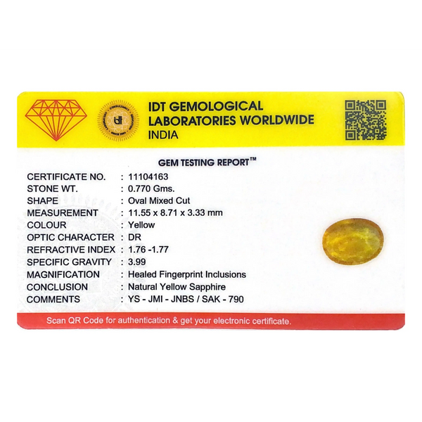 Yellow Sapphire - 3.85 Carat