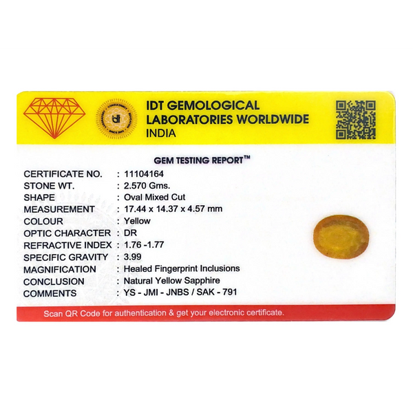 Yellow Sapphire - 12.85 Carat