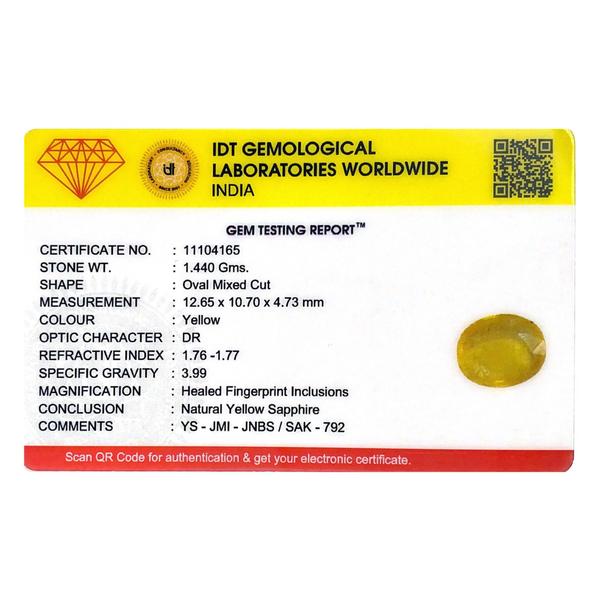 Yellow Sapphire - 7.2 Carat