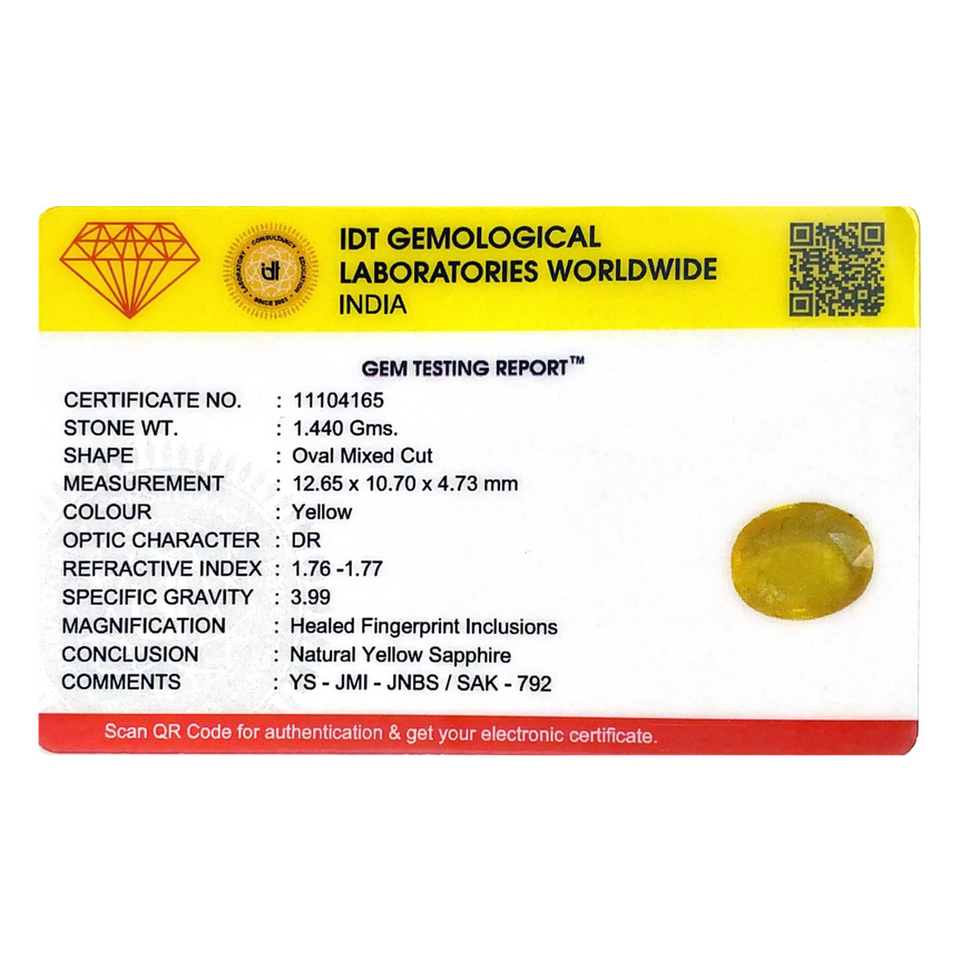 Yellow Sapphire - 7.2 Carat