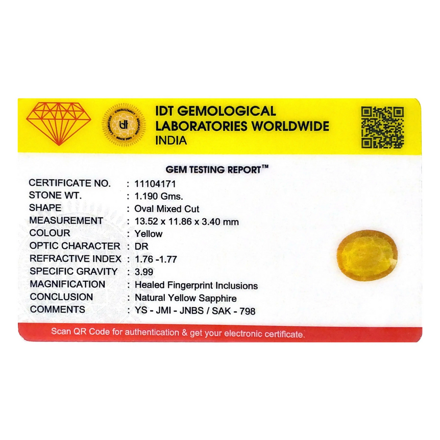 Yellow Sapphire - 5.95 Carat