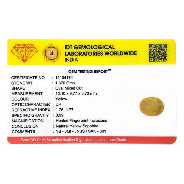 Yellow Sapphire - 6.85 Carat