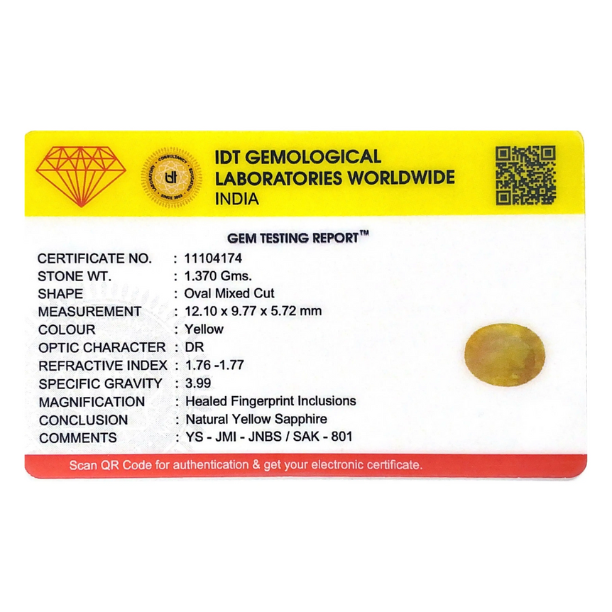 Yellow Sapphire - 6.85 Carat