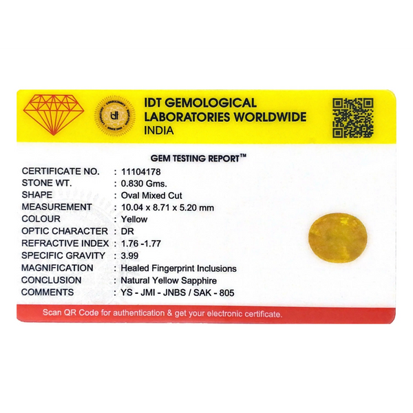 Yellow Sapphire - 4.15 Carat