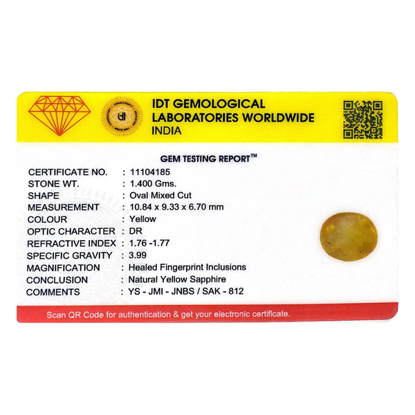 Yellow Sapphire - 7 Carat