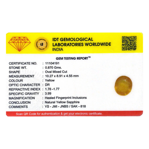 Yellow Sapphire - 4.35 Carat