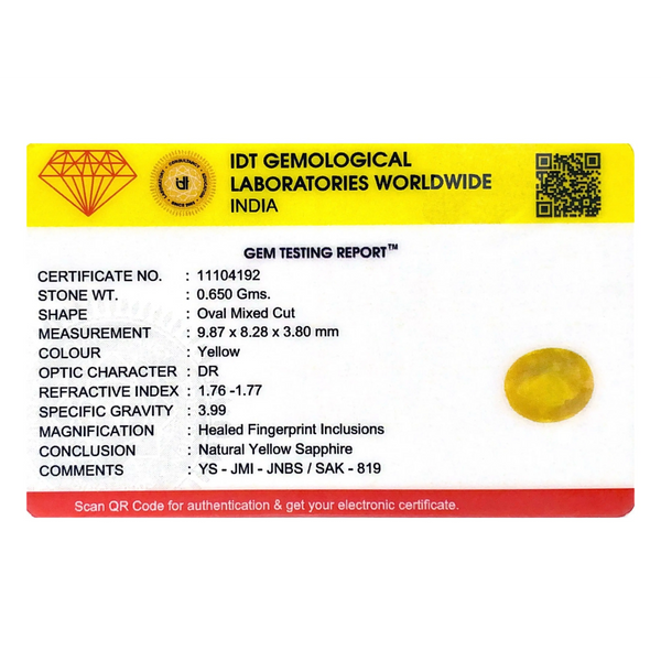 Yellow Sapphire - 3.25 Carat