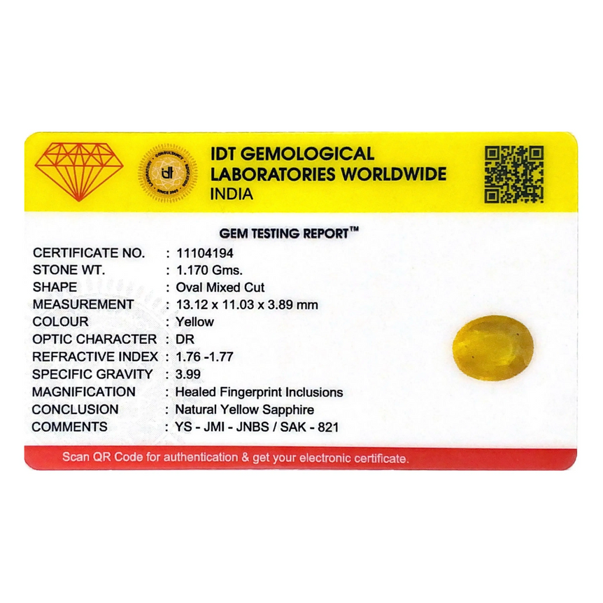 Yellow Sapphire - 5.85 Carat