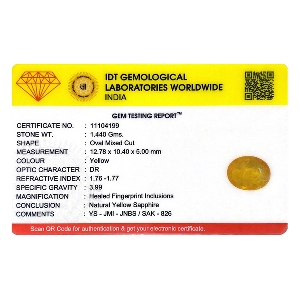 Yellow Sapphire - 7.2 Carat