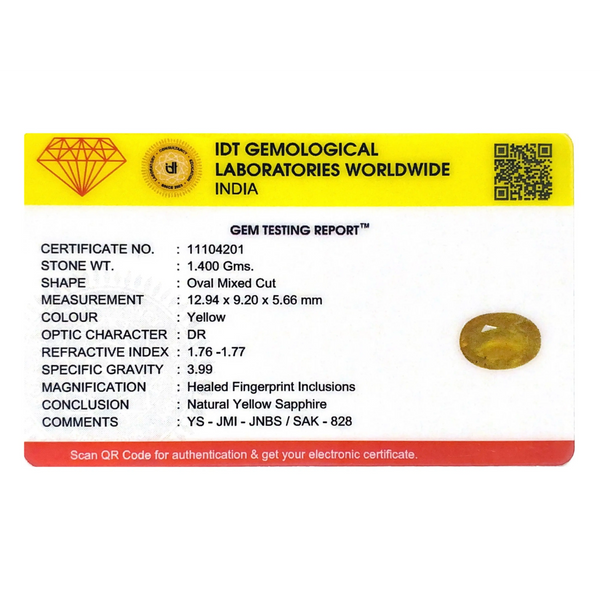 Yellow Sapphire - 7 Carat