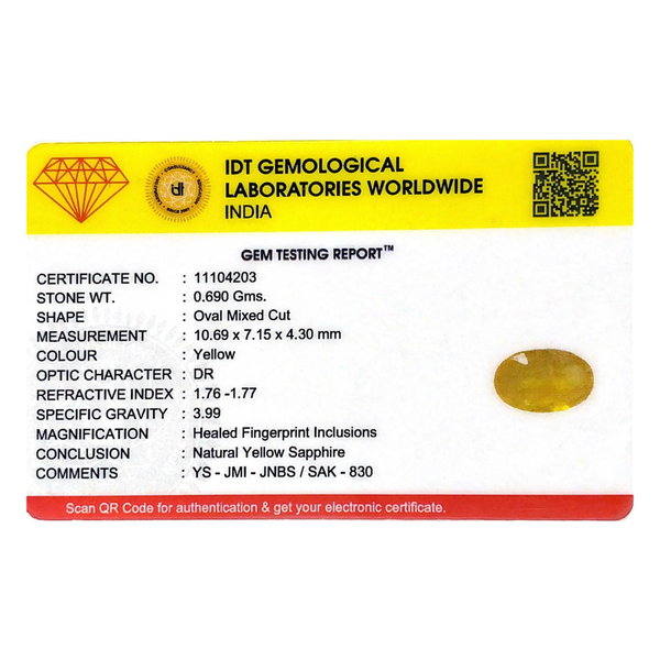 Yellow Sapphire - 3.45 Carat