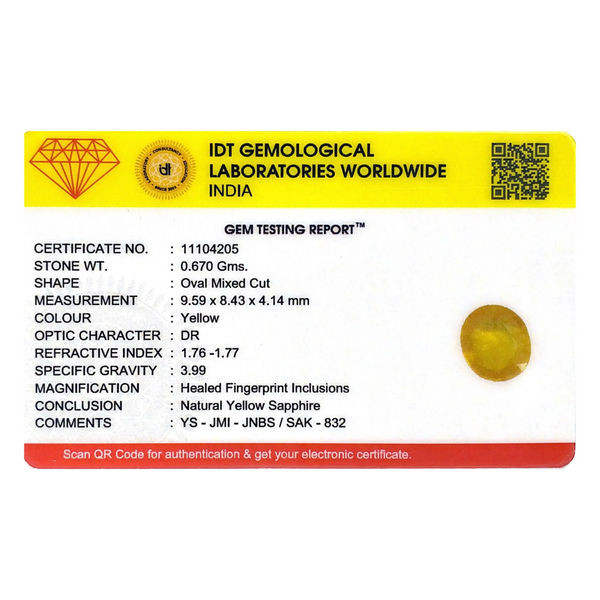 Yellow Sapphire - 3.35 Carat