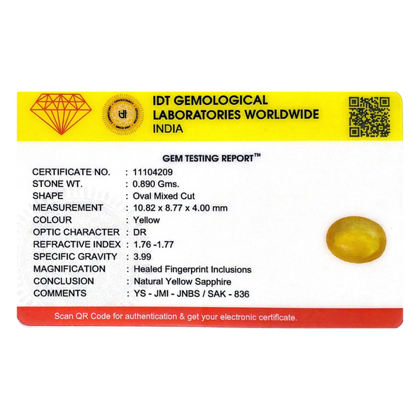 Yellow Sapphire - 4.45 Carat