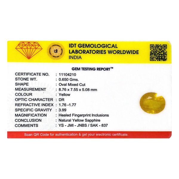 Yellow Sapphire - 3.25 Carat