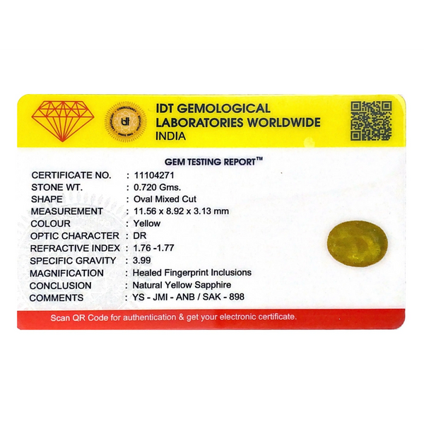Yellow Sapphire - 3.6 Carat