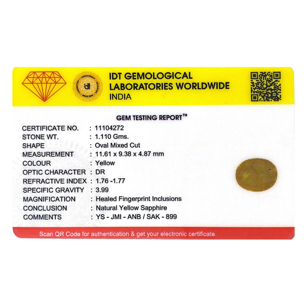 Yellow Sapphire - 5.55 Carat